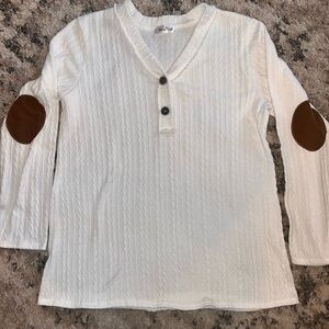 Fabcoast Priscilla White Cardigan with Brown Button